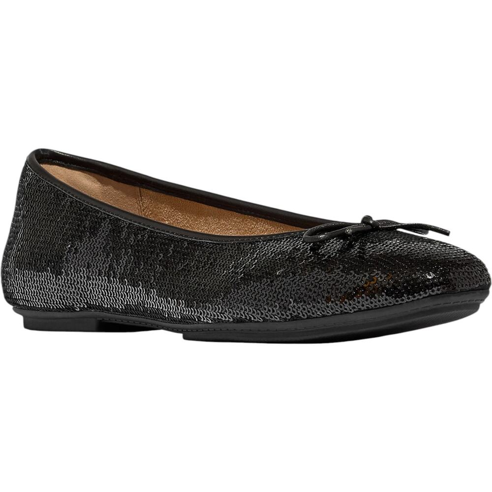 FitFlop Women's Delicato Sequin Embellished Ballet Flats Black Size 10